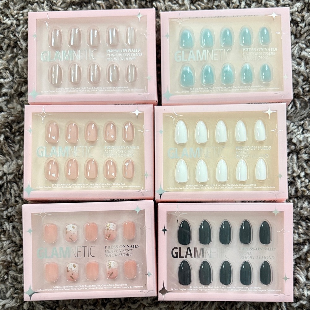 Glamnetic Press-On Nails Set - Pink, White, Black